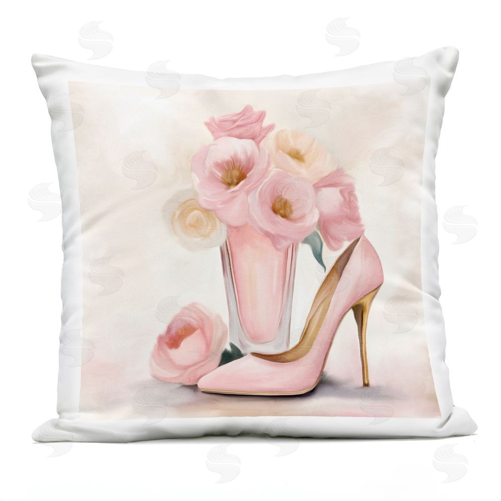 Kim Allen Pink Beauty Bouquet Outdoor Quick-Dry Polyester Square Throw Pillow