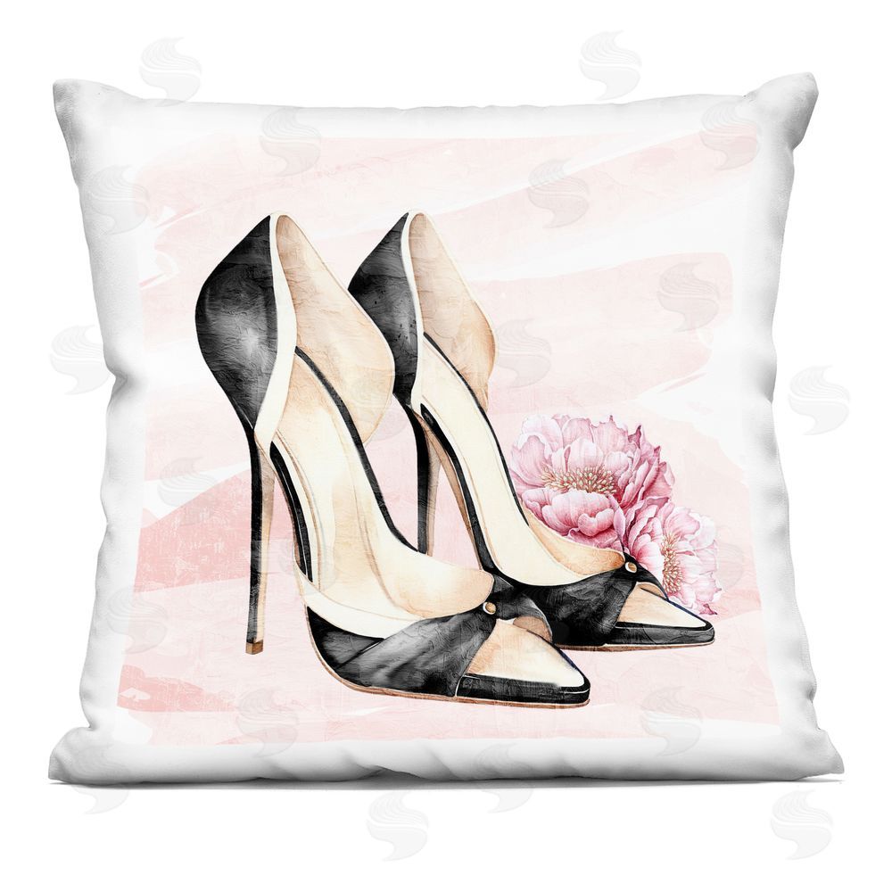 Kim Allen Blush Glam Time Shoes Indoor Plush Polyester Square Throw Pillow