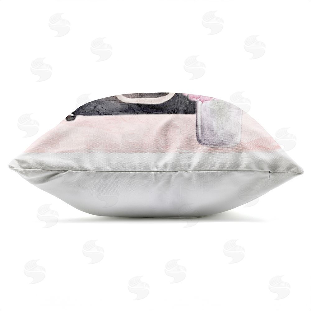 Kim Allen Glam Time Stacked Bags Outdoor Quick-Dry Polyester Square Throw Pillow Zipper Detail