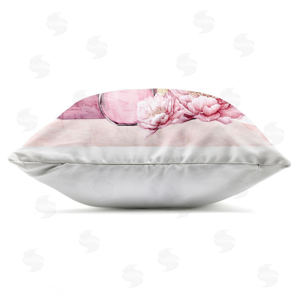 Kim Allen Blush Glam Time Collection Outdoor Quick-Dry Polyester Square Throw Pillow Zipper Detail