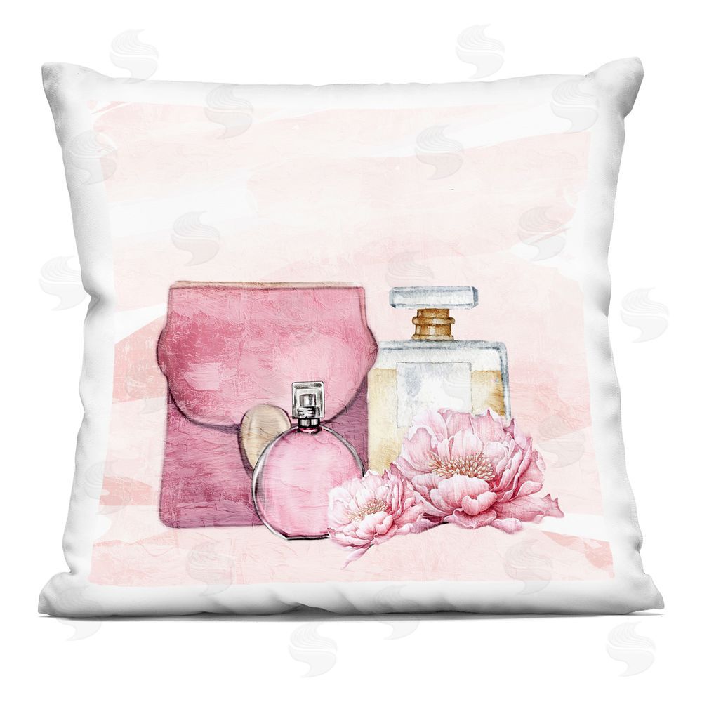 Kim Allen Blush Glam Time Collection Indoor Plush Polyester Square Throw Pillow
