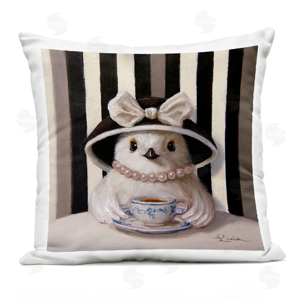 Lucia Heffernan Chicka Tea Chic Bird Outdoor Quick-Dry Polyester Square Throw Pillow