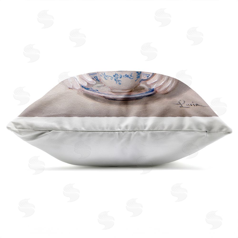 Lucia Heffernan Chicka Tea Chic Bird Outdoor Quick-Dry Polyester Square Throw Pillow Zipper Detail