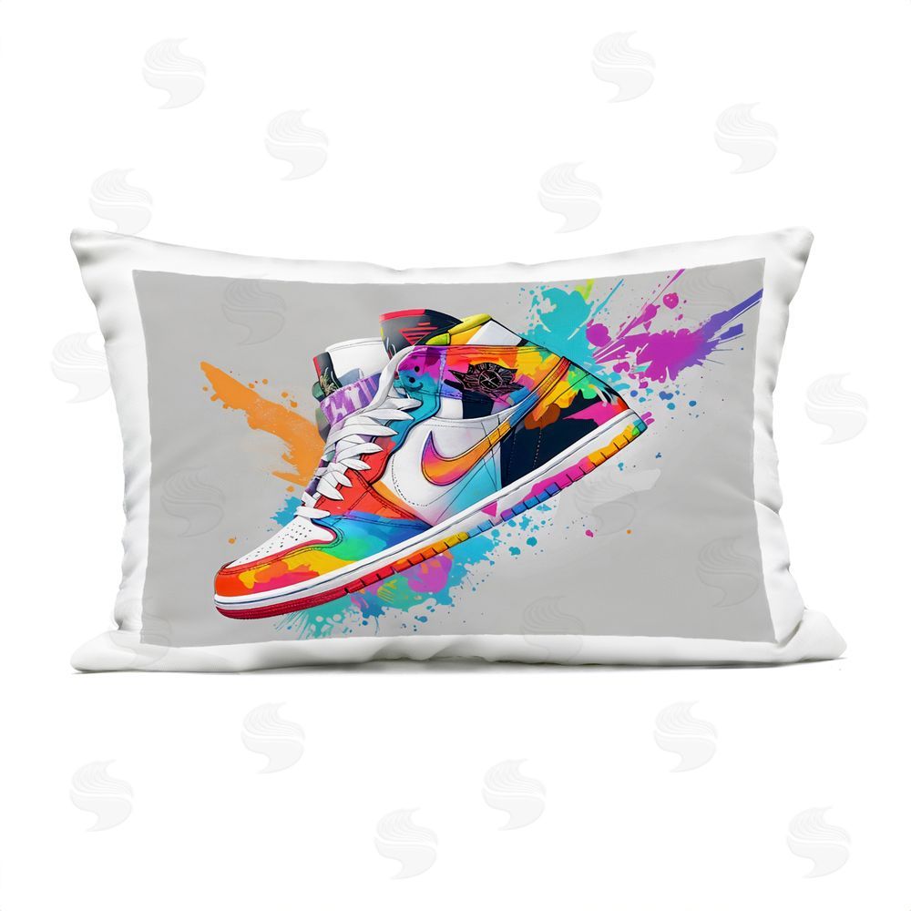 Creative Studio Hightop Sneaker with Splatter Outdoor Printed Lumbar Throw Pillow
