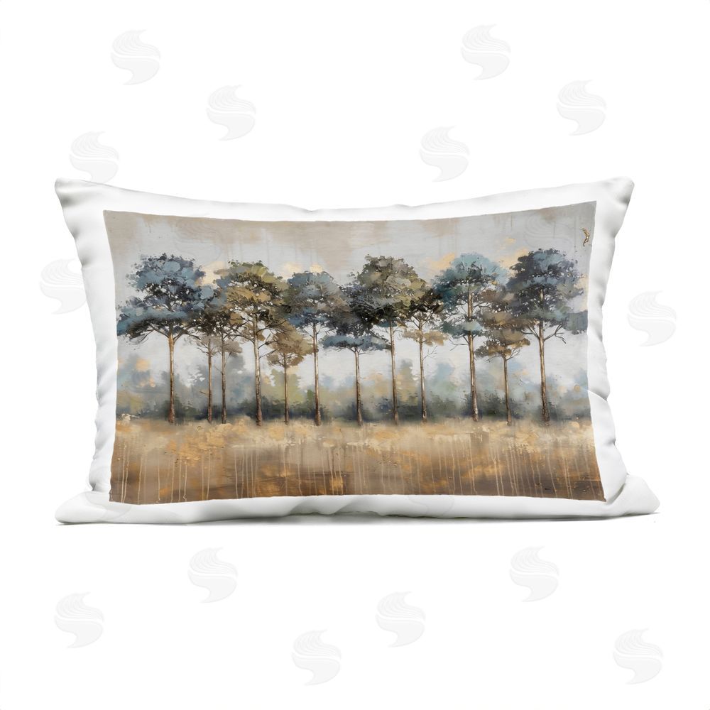 Creative Studio Green & Blue Forest Grove Outdoor Printed Lumbar Throw Pillow
