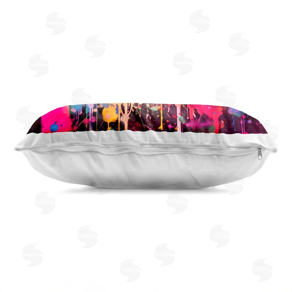 Creative Studio Vibrant Gamepad Burst Printed Lumbar Throw Pillow Side View with Zipper Detail