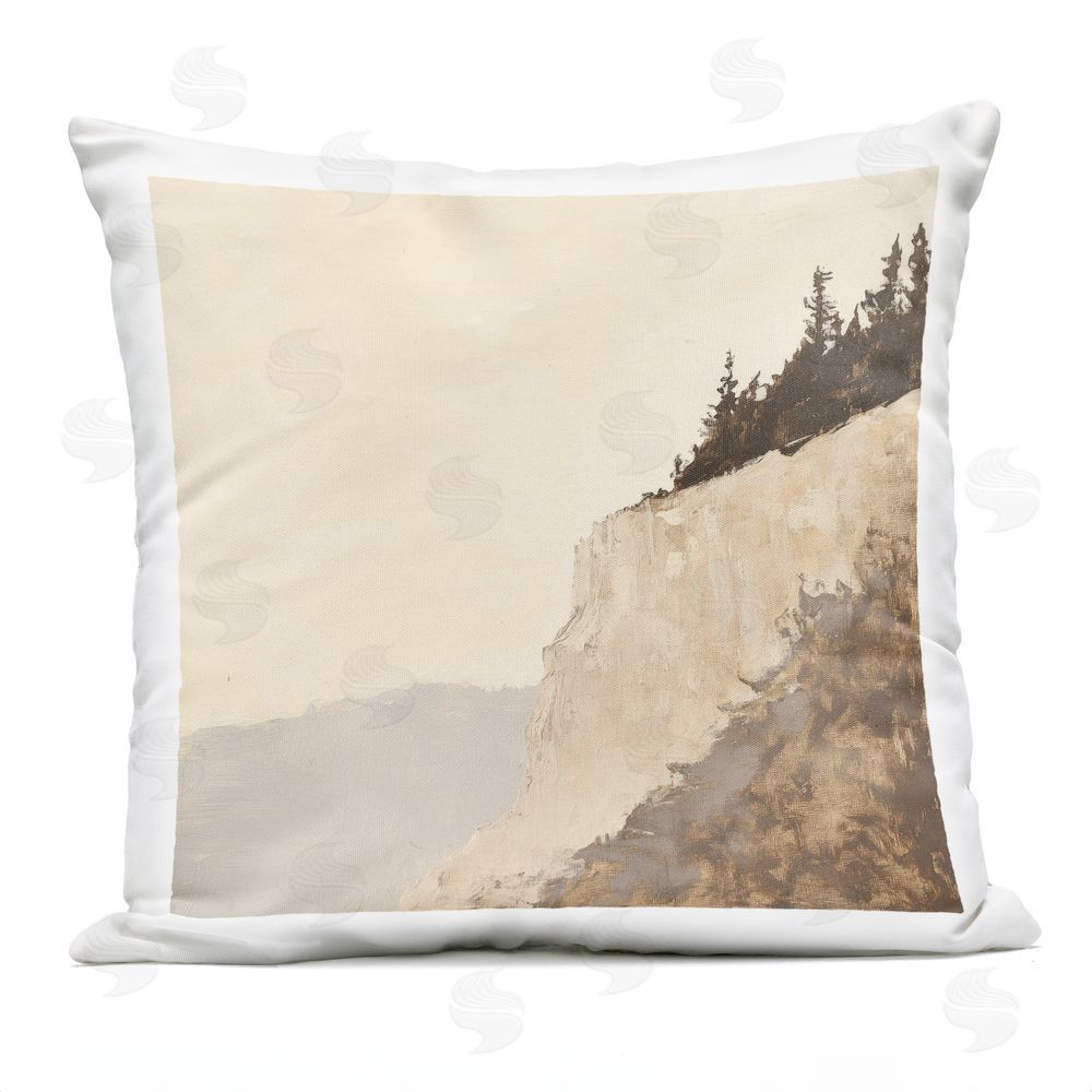 Petal Prints Design Serene Cliffside Vista Outdoor Square Printed Throw Pillow