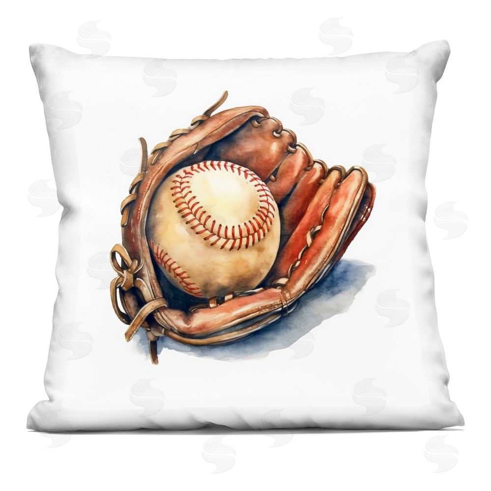 Creative Studio Glove & Ball in Leather Square Printed Throw Pillow