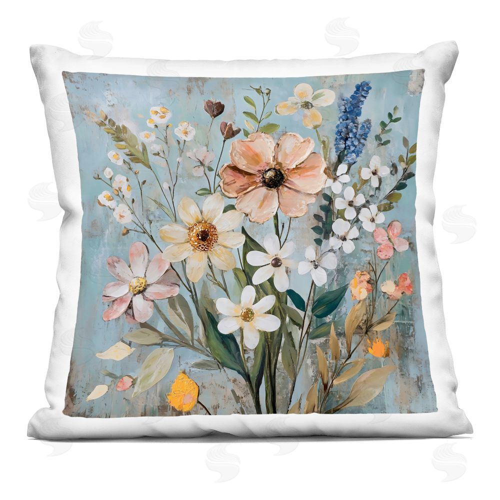 Creative Studio Wildflower Mix Spring Bouquet Square Printed Throw Pillow