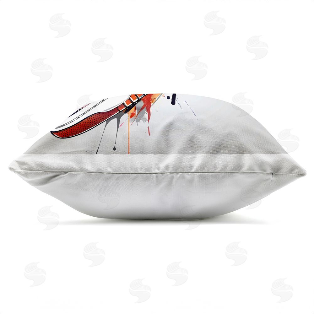 Creative Studio Graffiti Sneaker with Laces Outdoor Square Printed Throw Pillow Side View with Zipper Detail