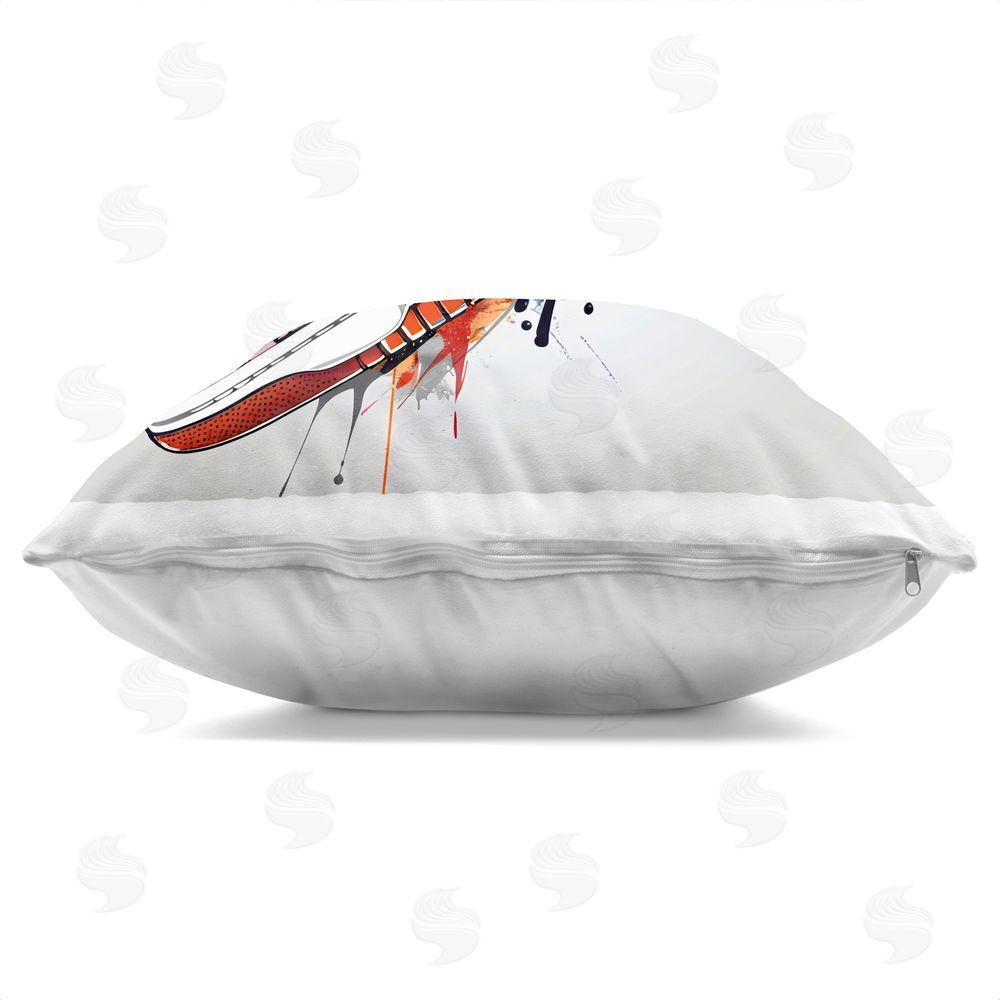 Creative Studio Graffiti Sneaker with Laces Square Printed Throw Pillow Side View with Zipper Detail