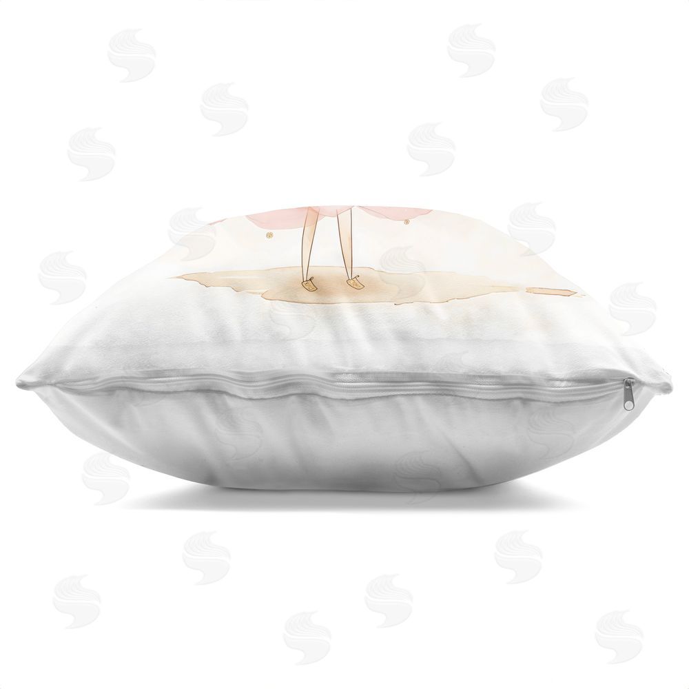 Creative Studio Little Princess with Crown Square Printed Throw Pillow Side View with Zipper Detail