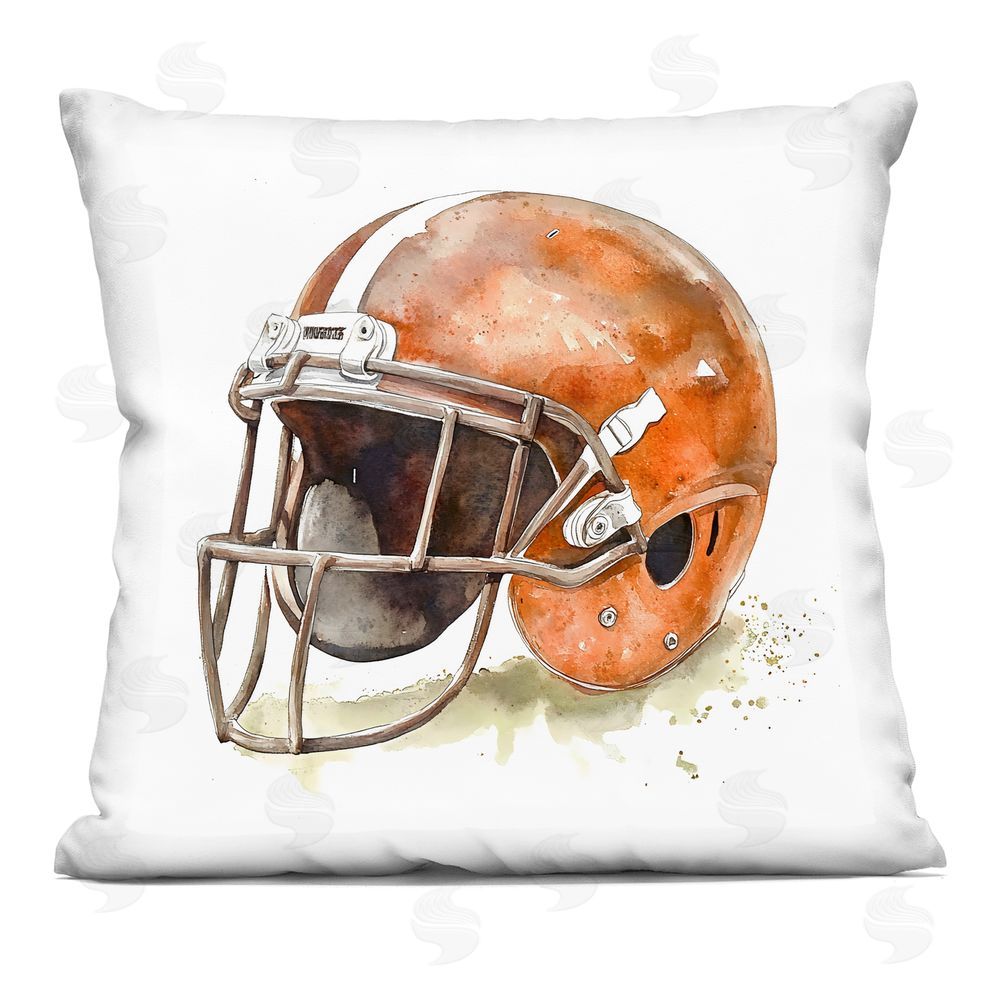 Creative Studio Red Football Helmet Square Printed Throw Pillow