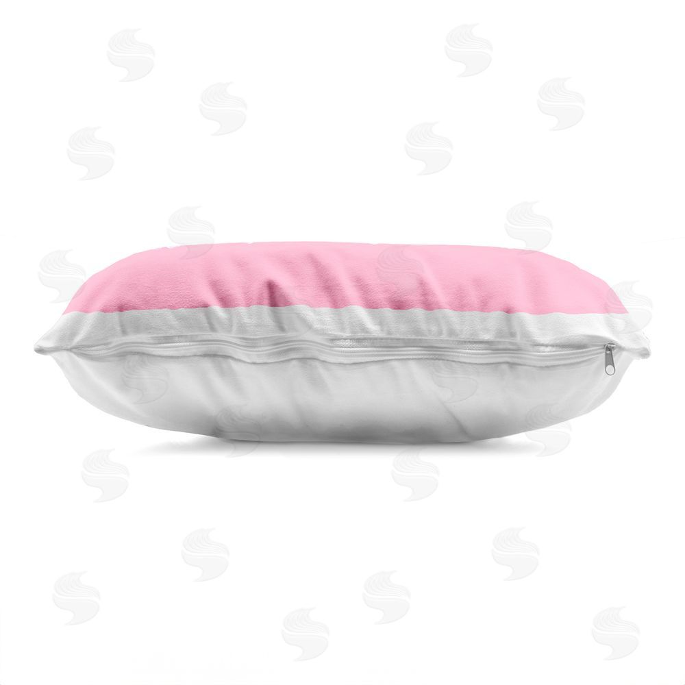 Ziwei Li Okay Pastel Cherry Cake Printed Lumbar Throw Pillow Side View with Zipper Detail