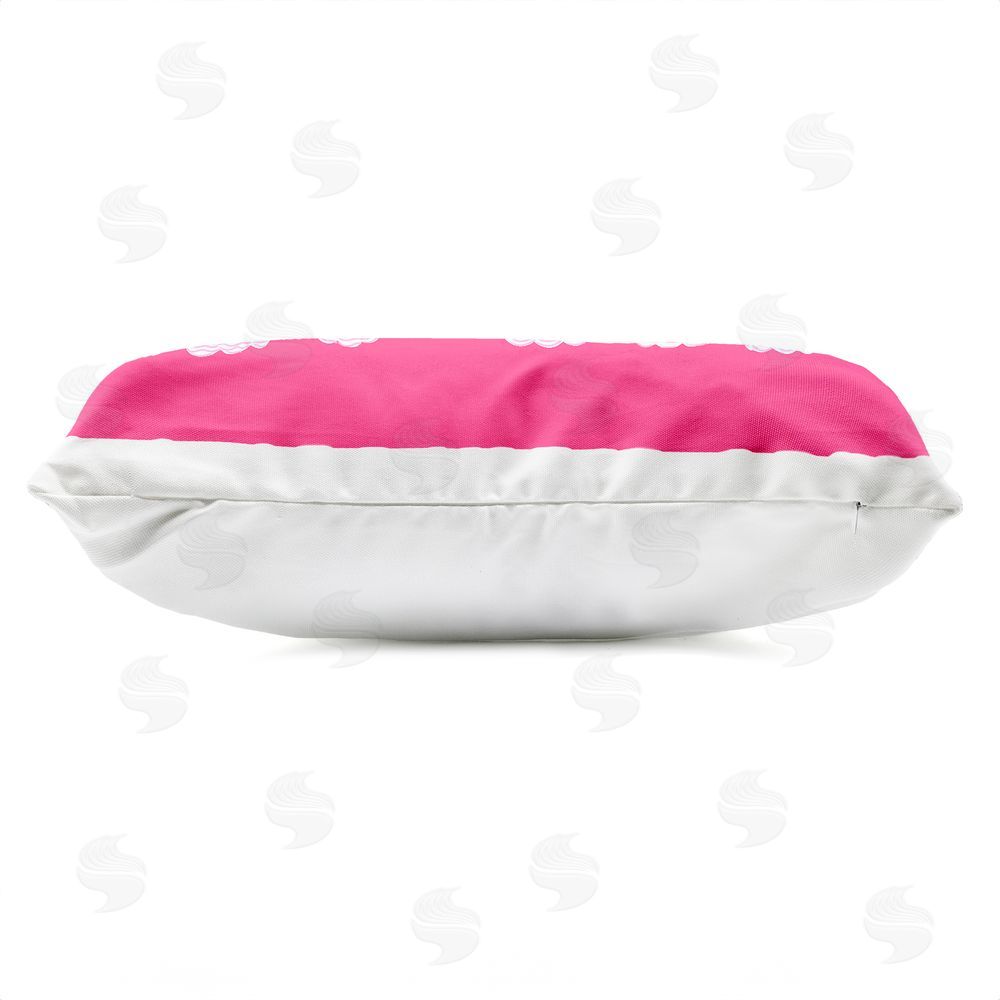 Ziwei Li Okay Cherry Cake Outdoor Printed Lumbar Throw Pillow Side View with Zipper Detail