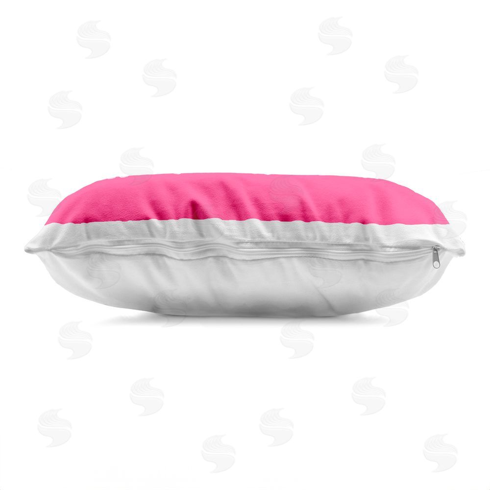 Ziwei Li Okay Cherry Cake Printed Lumbar Throw Pillow Side View with Zipper Detail