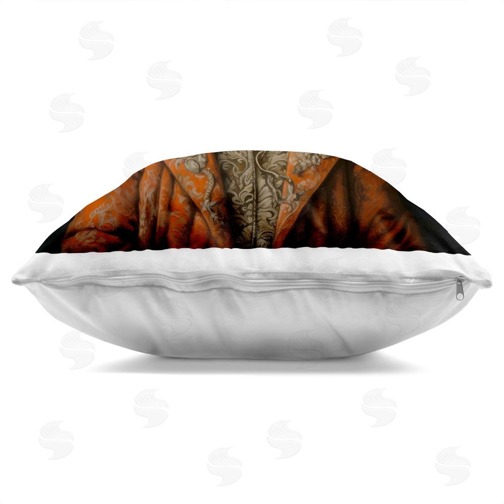 Lazar Studio Mystical Metamorphosis Fox Square Printed Throw Pillow Side View with Zipper Detail