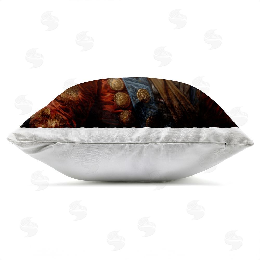 Lazar Studio Noble Tiger Transformation Outdoor Square Printed Throw Pillow Side View with Zipper Detail