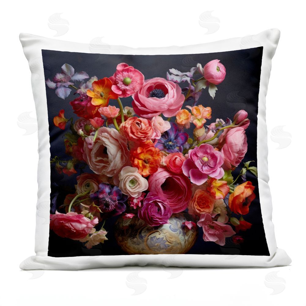 Lazar Studio Harmonious Composition of Florals Outdoor Square Printed Throw Pillow