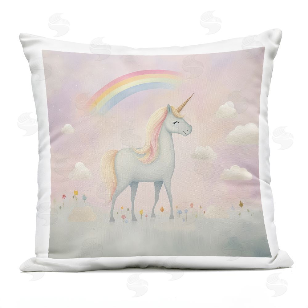 Lazar Studio Mystical Unicorn Dreams in Pastel Outdoor Square Printed Throw Pillow