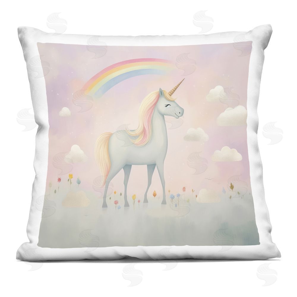 Lazar Studio Mystical Unicorn Dreams in Pastel Square Printed Throw Pillow