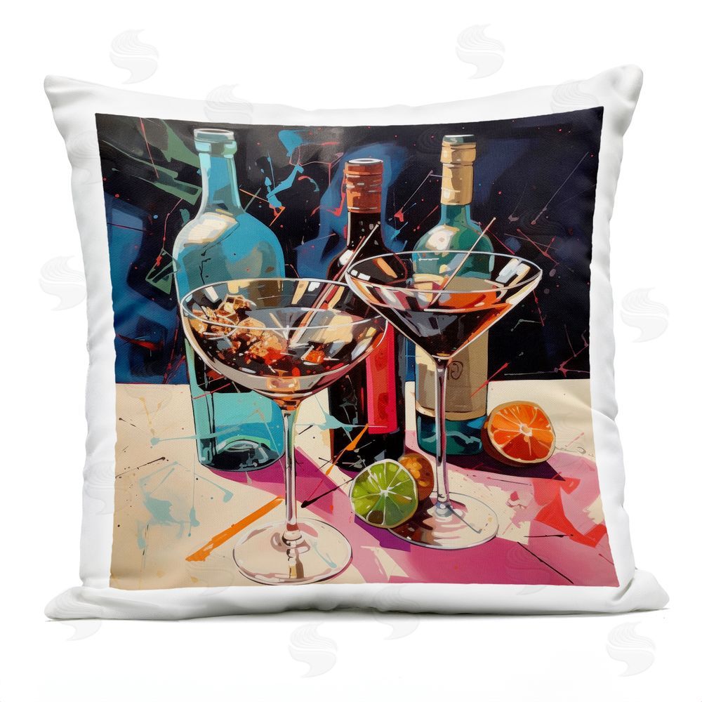 Lazar Studio Artsy Cocktails of Every Sip Outdoor Square Printed Throw Pillow