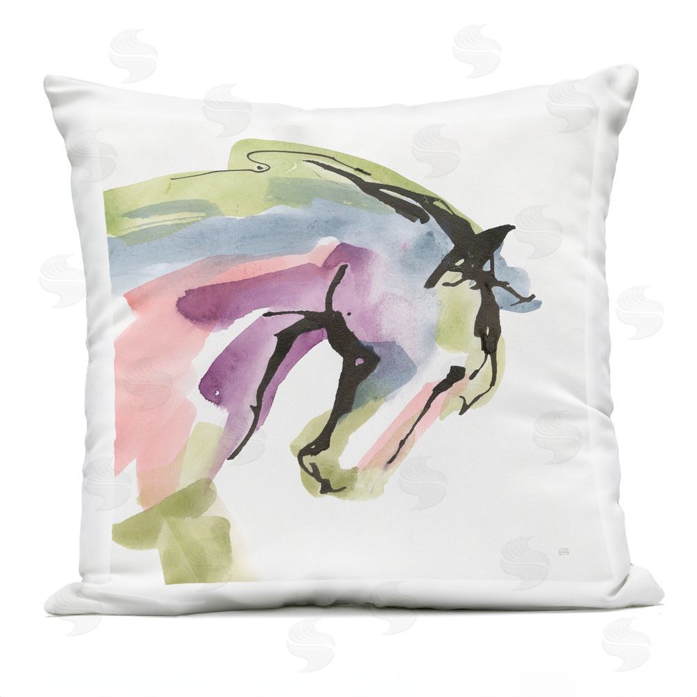 Chris Paschke Brushstroke Horse in Motion Outdoor Square Printed Throw Pillow