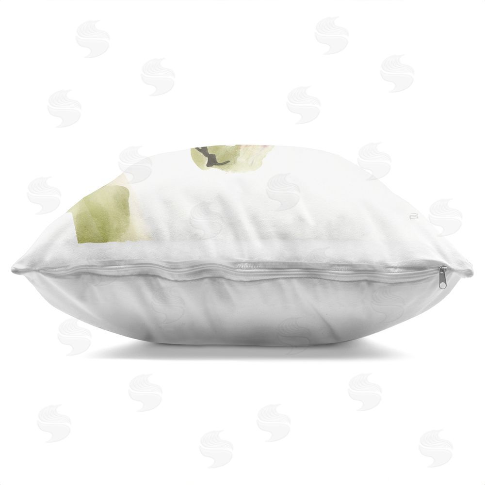 Chris Paschke Brushstroke Horse in Motion Square Printed Throw Pillow Side View with Zipper Detail