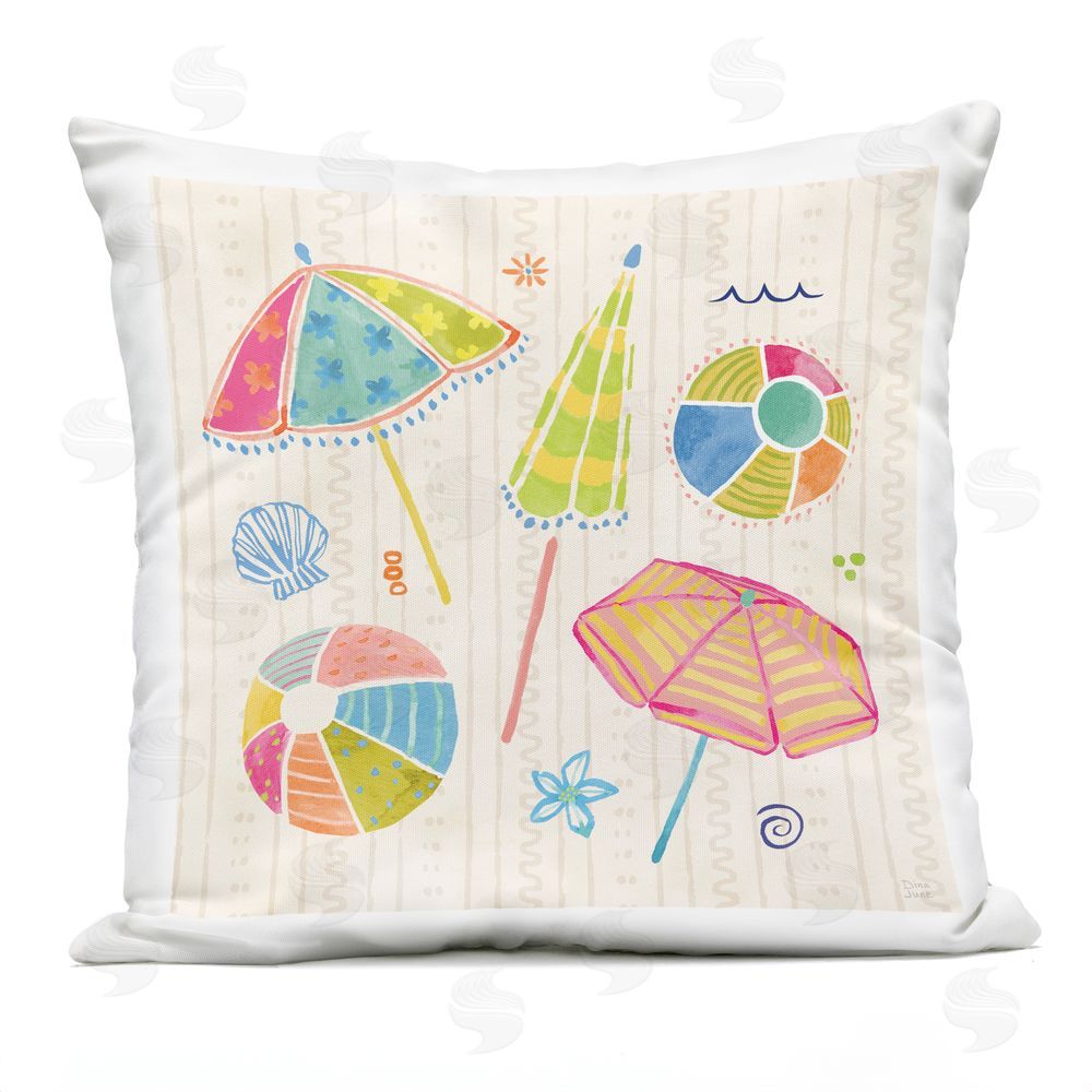 Dina June Fine In The Sunshine Outdoor Square Printed Throw Pillow