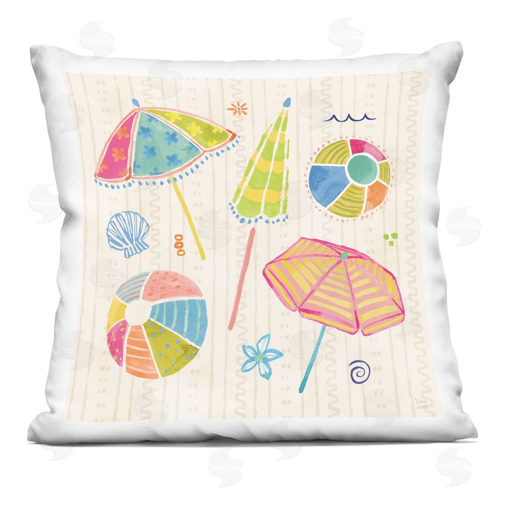 Dina June Fine In The Sunshine Square Printed Throw Pillow