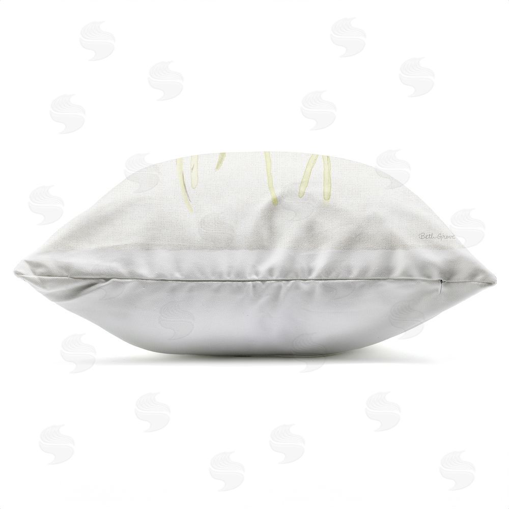 Beth Grove Sweet Honey Wildflowers Outdoor Square Printed Throw Pillow Side View with Zipper Detail