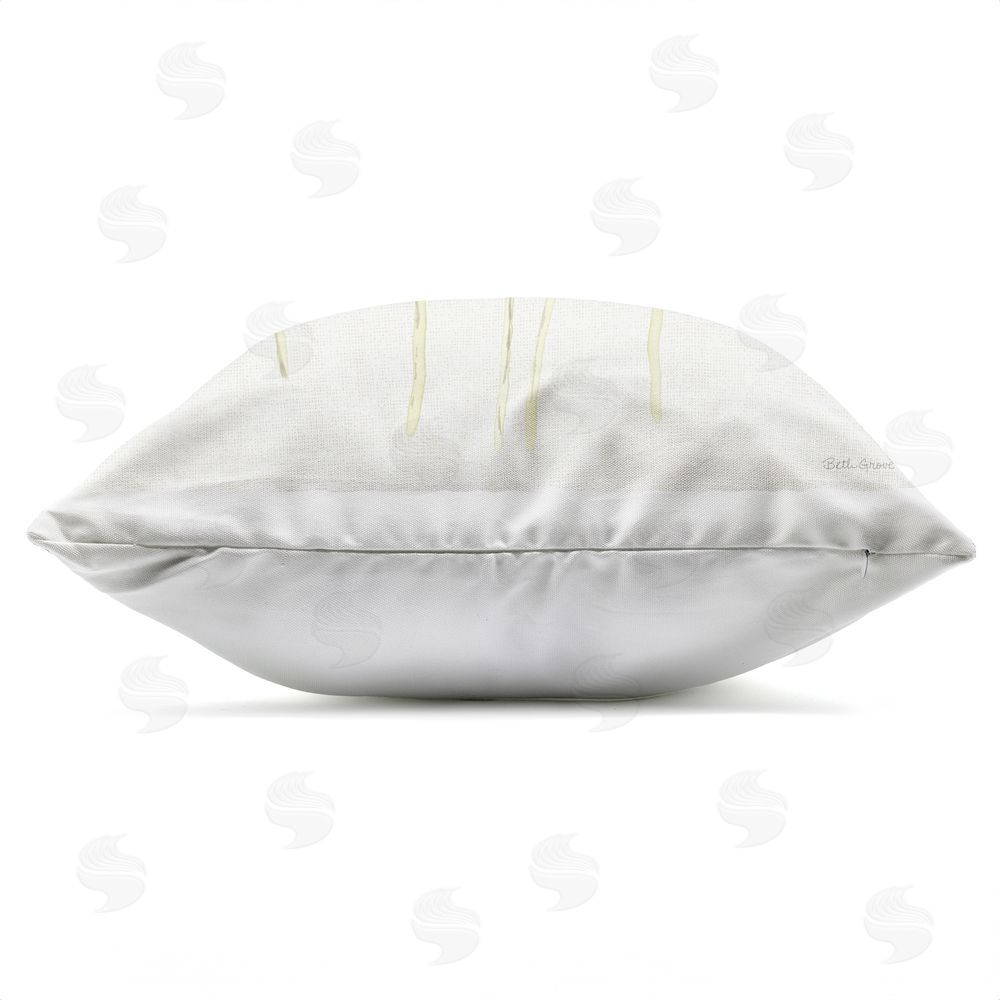 Beth Grove Sweet Yellow Honey Flowers Outdoor Square Printed Throw Pillow Side View with Zipper Detail