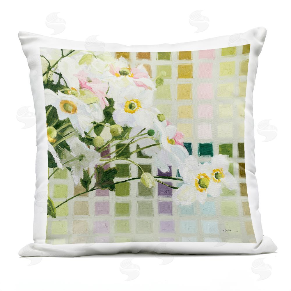 Shirley Novak Color Chart Daffodils Outdoor Square Printed Throw Pillow