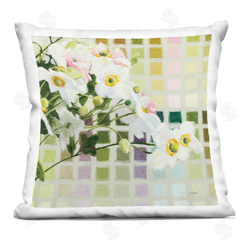Shirley Novak Color Chart Daffodils Square Printed Throw Pillow