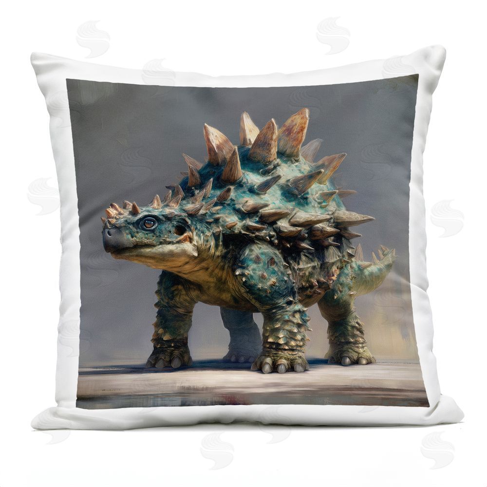 Wumples Prehistoric Ankylosaurus Portrait Outdoor Quick-Dry Polyester Square Throw Pillow