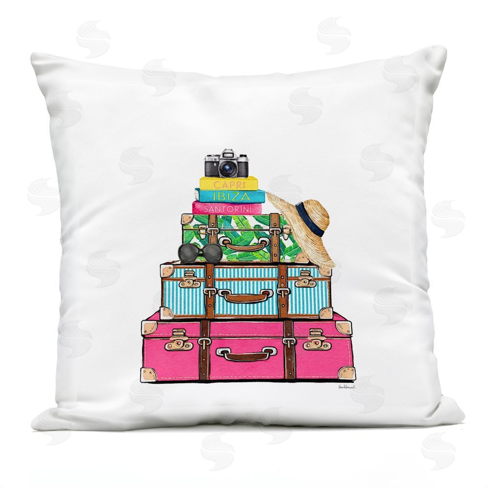 Amanda Greenwood Glam Travel Suitcases Outdoor Quick-Dry Polyester Square Throw Pillow