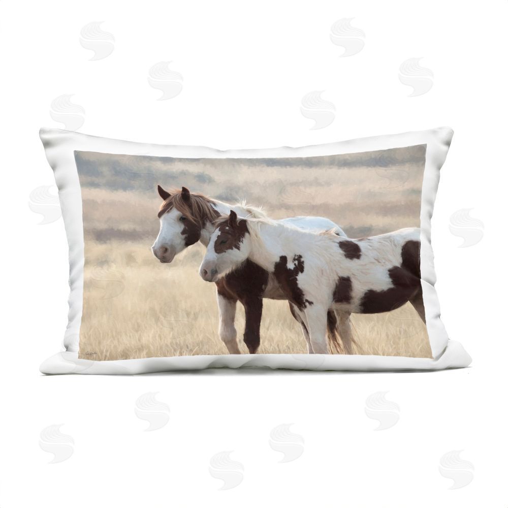 Lori Deiter Motherly Love Horses Outdoor Quick-Dry Polyester Lumbar Pillow