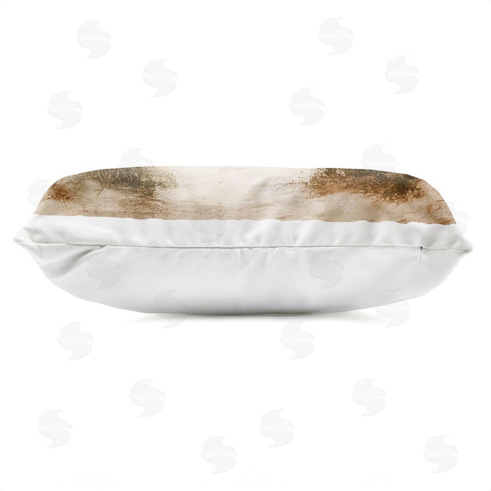Heidi Kuntz Misty Coastal Dunes at Dawn Outdoor Quick-Dry Polyester Lumbar Pillow Zipper Detail