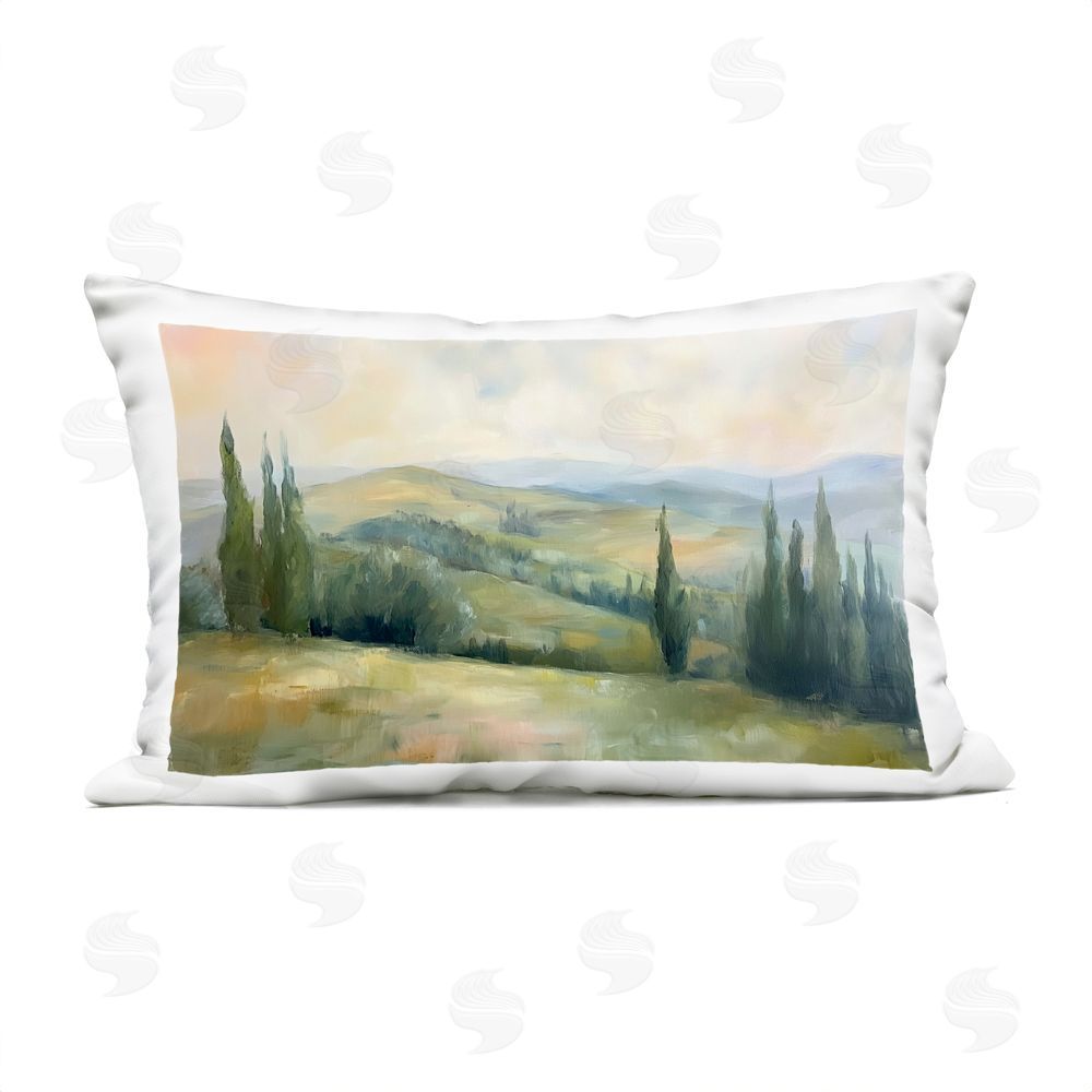 Heidi Kuntz Rolling Hills with Cypresses Outdoor Quick-Dry Polyester Lumbar Pillow