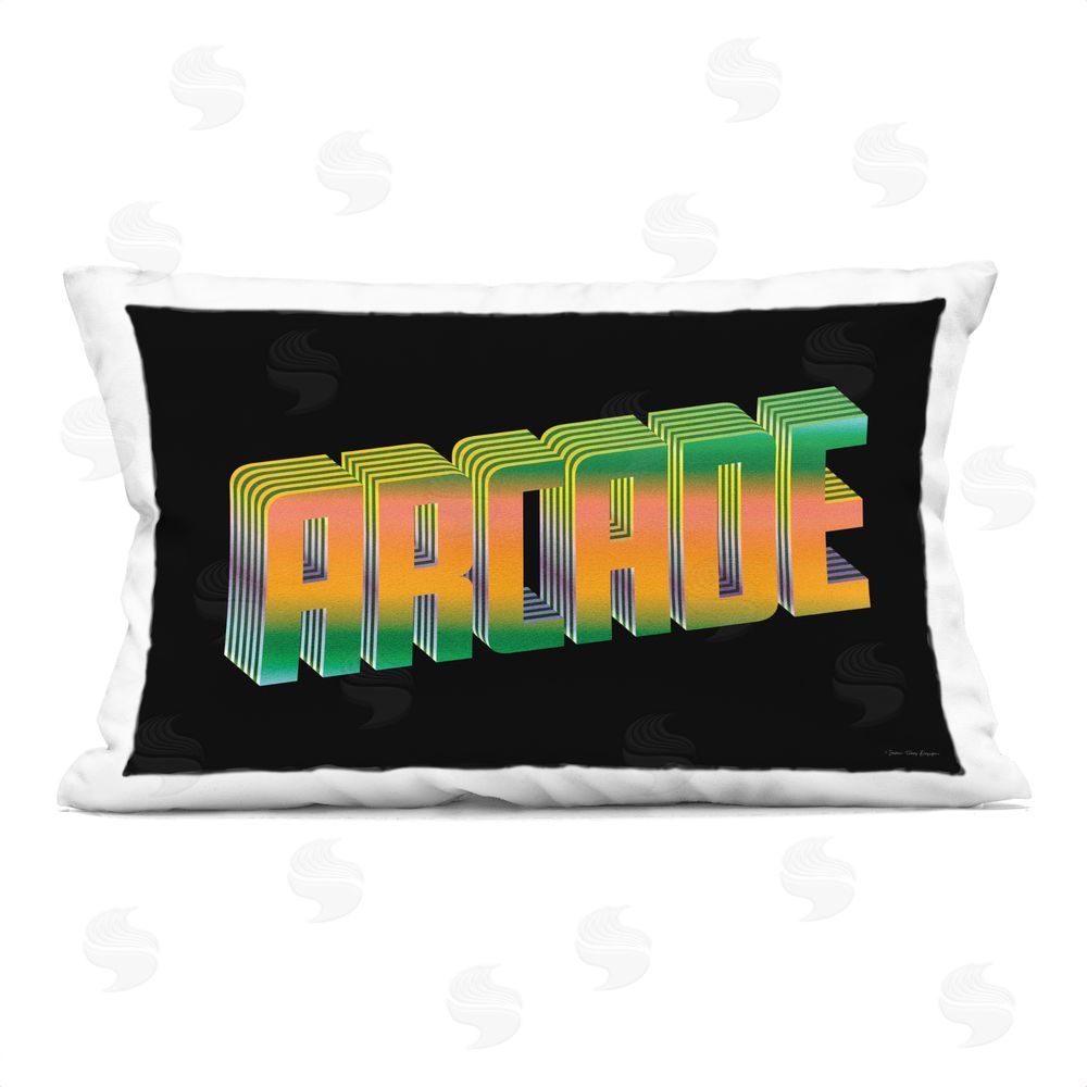 Seven Trees Design Retro Neon Arcade Indoor Plush Polyester Lumbar Pillow
