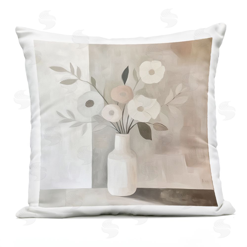 Heidi Kuntz Minimalist Muted Flower Vase Outdoor Square Printed Throw Pillow