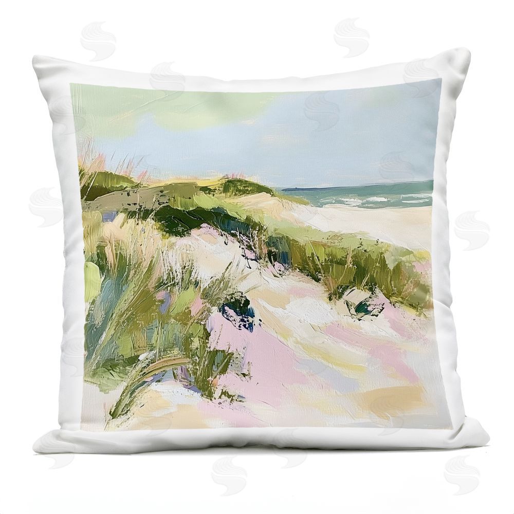 Heidi Kuntz Pastel Coastal Dunes at Sunrise Outdoor Square Printed Throw Pillow