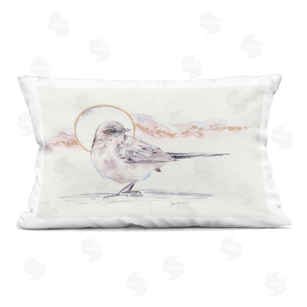 Cady Driver Bird & Moon Watercolor Indoor Printed Throw Pillow