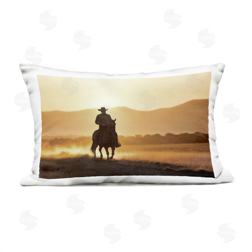 Kim Allen Cowboy's Ride Home Outdoor Quick-Dry Polyester Lumbar Pillow