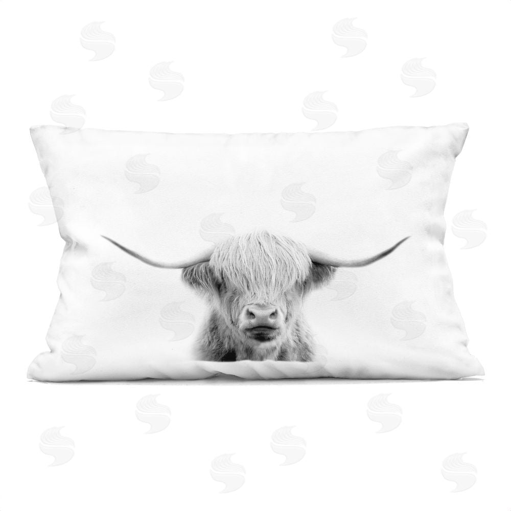 Leah Straatsma Scottish Cow Portrait Indoor Plush Polyester Lumbar Pillow