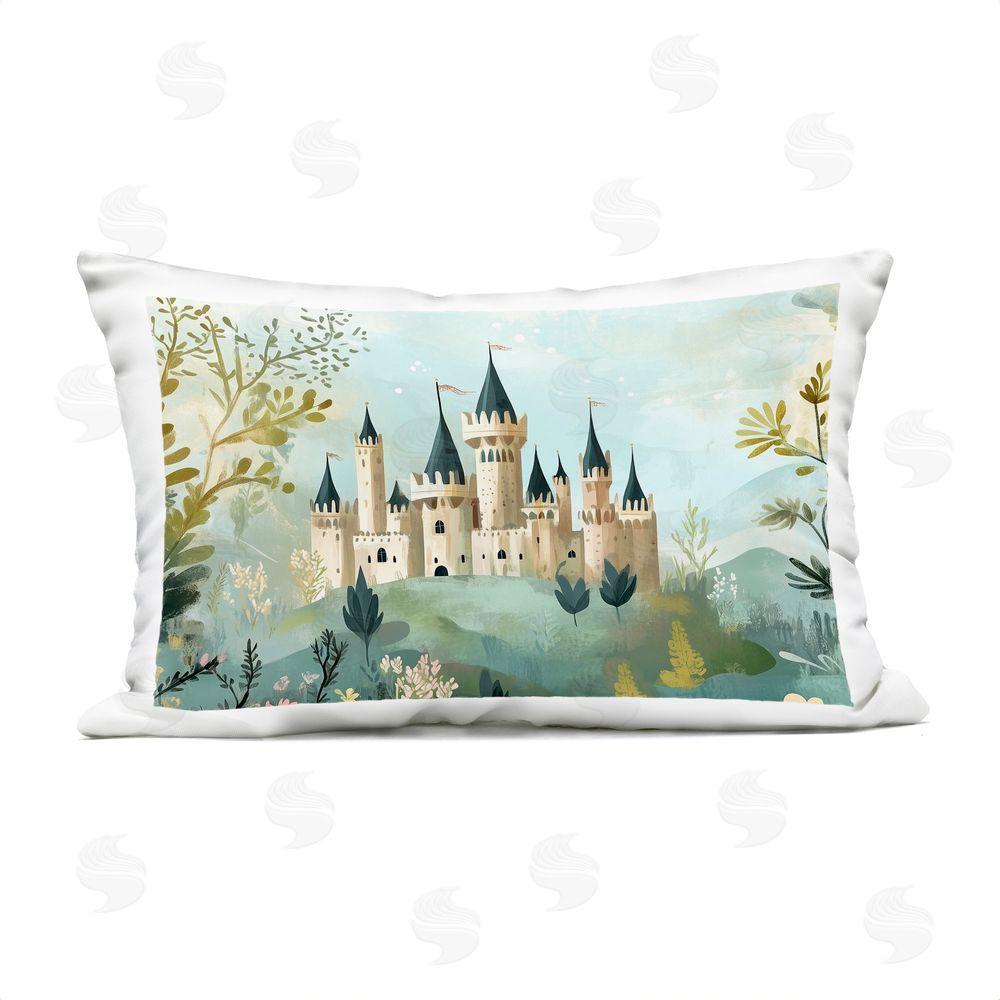 Christine Simpson Art Princess' Castle View Outdoor Quick-Dry Polyester Lumbar Pillow