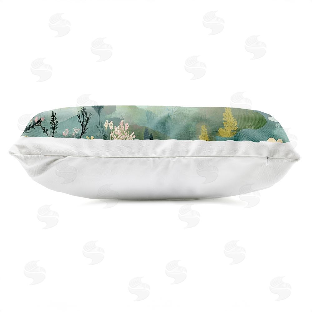 Christine Simpson Art Princess' Castle View Outdoor Quick-Dry Polyester Lumbar Pillow Zipper Detail
