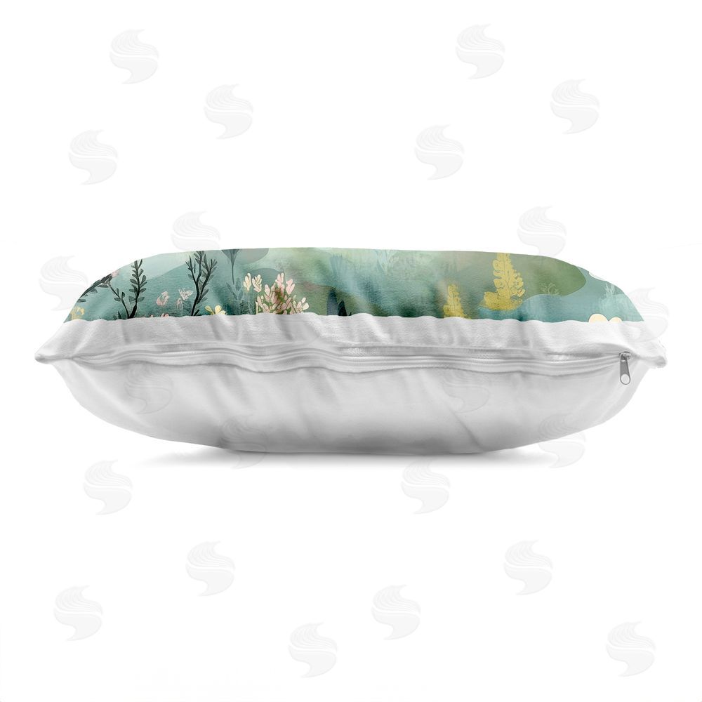Christine Simpson Art Princess' Castle View Indoor Plush Polyester Lumbar Pillow Zipper Detail