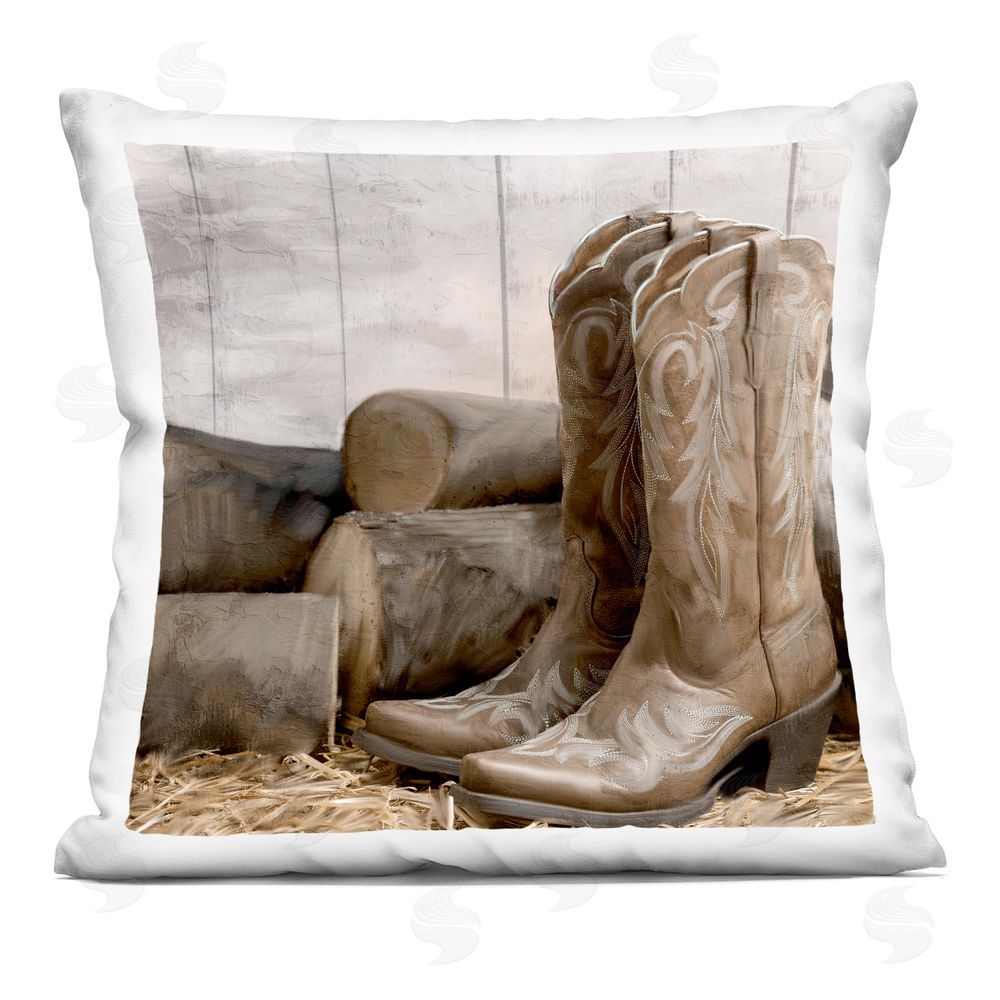 Kim Allen Kick Off Your Boots Indoor Plush Polyester Square Throw Pillow