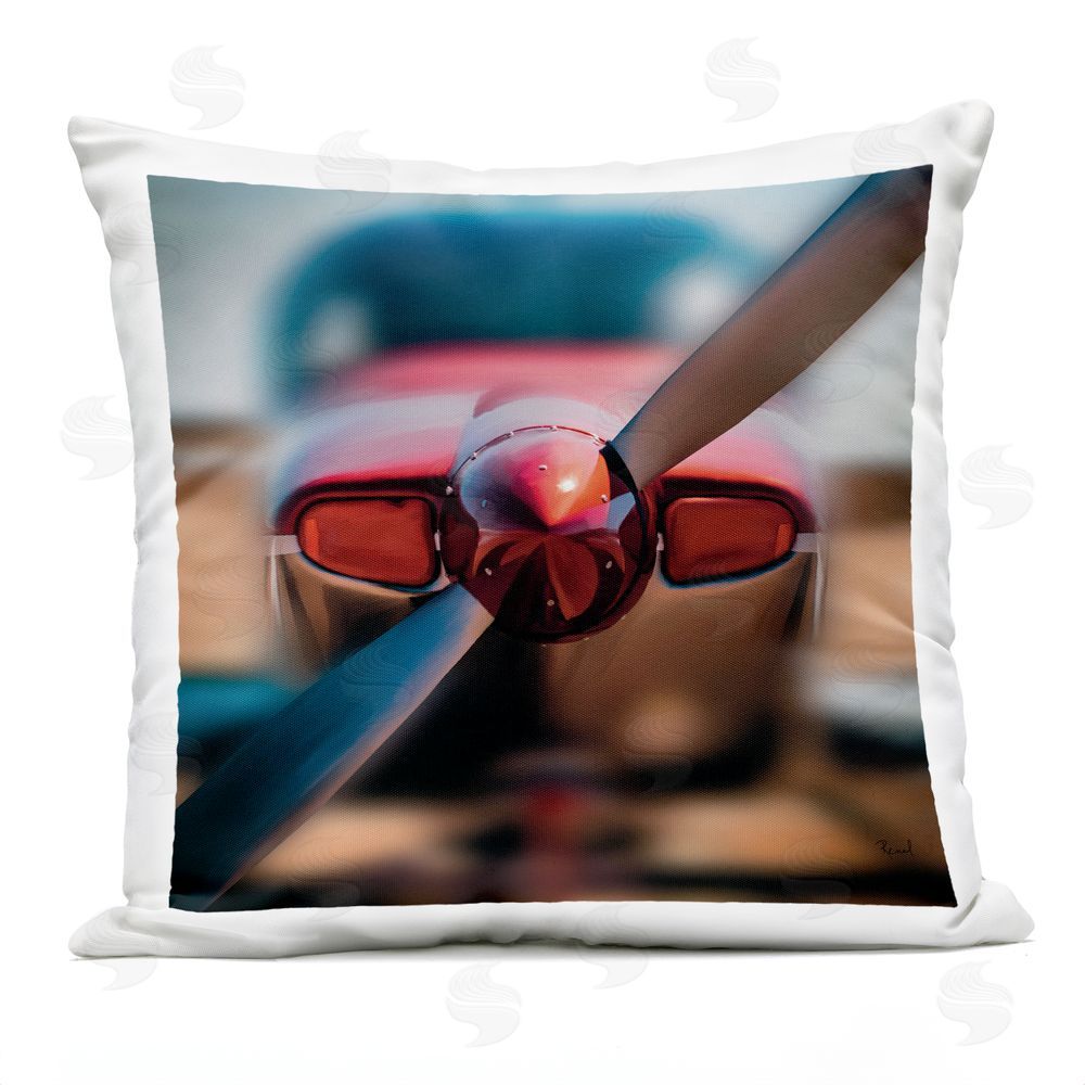 Renel Peters Red Aircraft Propeller Outdoor Quick-Dry Polyester Square Throw Pillow